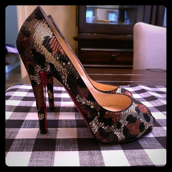 Christian Louboutin Shoes - Christian Louboutin Leopard Sequined Heels